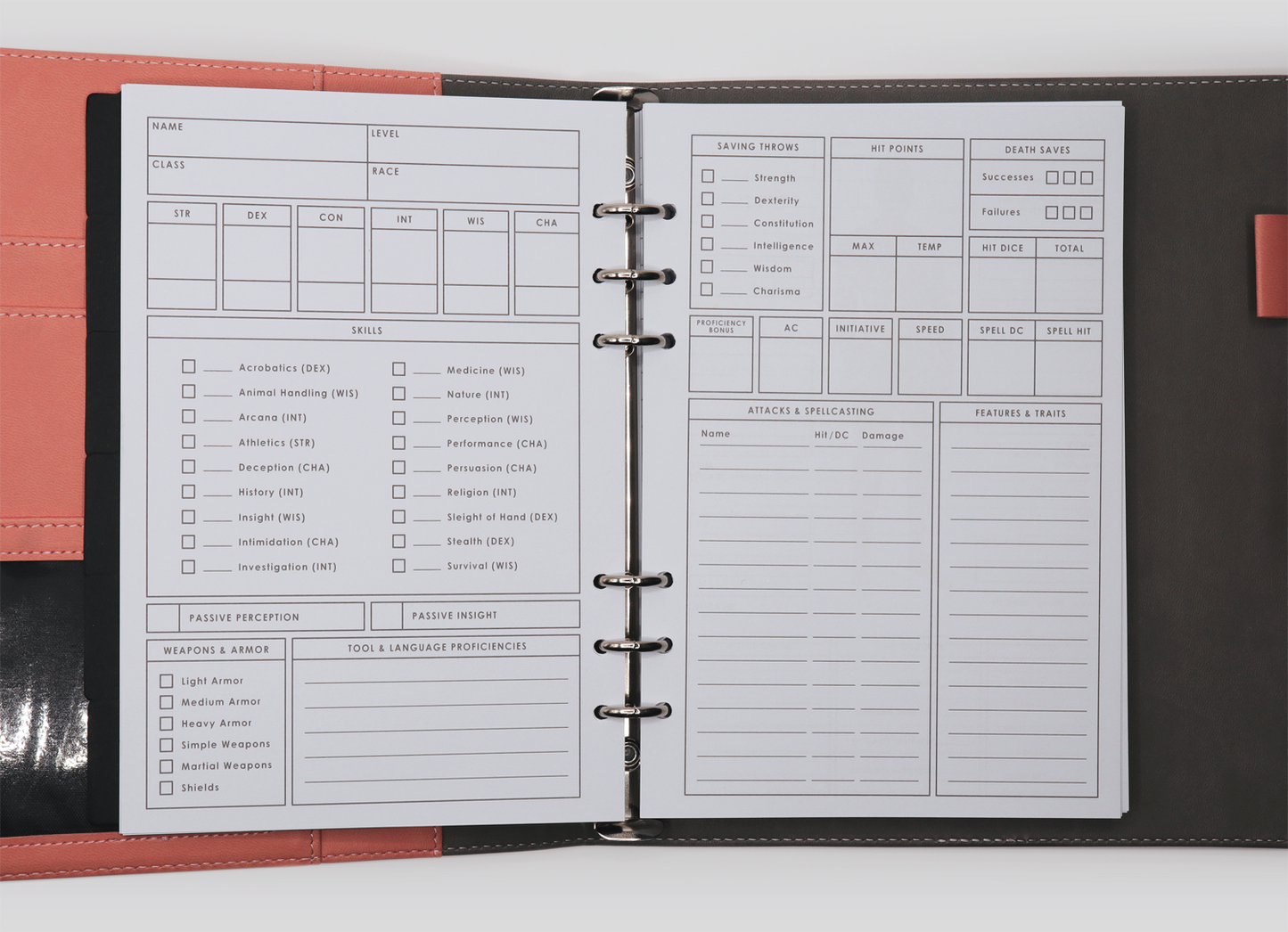 The Campaign Journal for DnD 5e - A5 Binder