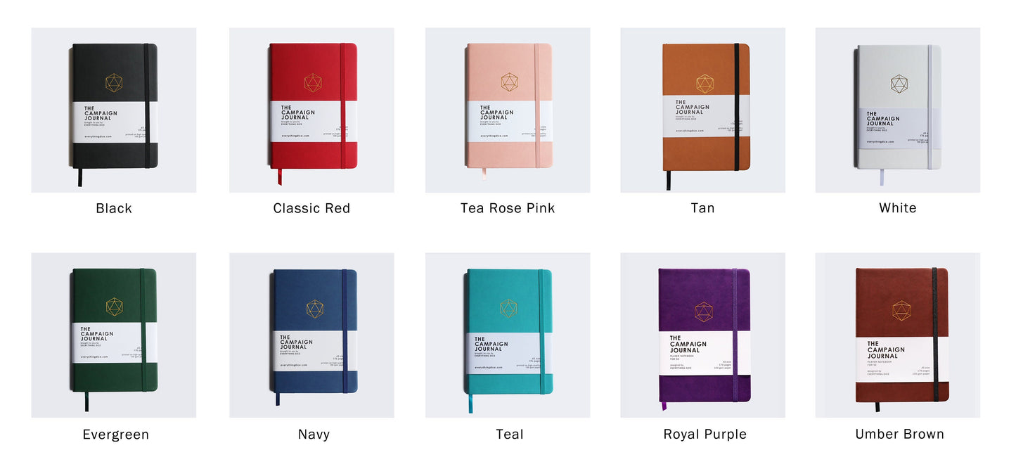 NEW COLORS! The Campaign Journal for DnD 5e - A5 Hardcover Notebook