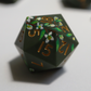 Wallflower - hand-painted & handmade sharp edge 7 piece dice set